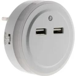 Veilleuse LED Automatique Avec 2 Ports USB - Otio