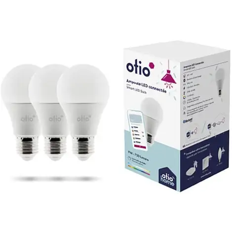 Pack De 3 Ampoules LED Connectées Bluetooth E27 9W - Otio 1 Pack De 3 Ampoules LED Connectées Bluetooth E27 9W - Otio