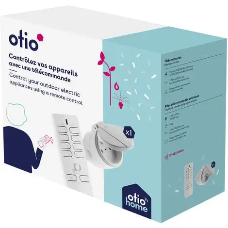 Prise Connectée D'extérieur IP44 + Télécommande - Otio 1 Prise Connectée D'extérieur IP44 + Télécommande - Otio