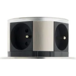 Bloc Multiprise Encastrable Compact 4 Prises 16A 2P+T - Finition Inox - Otio -OTIO Soldes Boutique 2010382 3