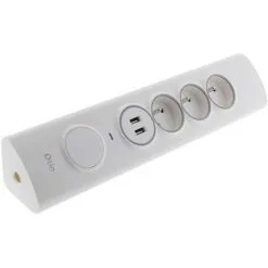 Multiprise D'angle 3P 16A + 1P 16A Latérale + 2 USB Parafoudre à Câbler - Otio