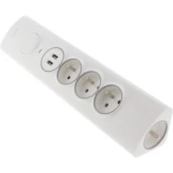 Multiprise D'angle 3P 16A + 1P 16A Latérale + 2 USB Parafoudre à Câbler - Otio -OTIO Soldes Boutique 9824746 3